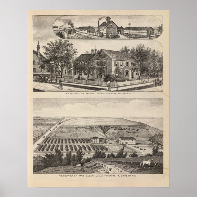 Pôster Junction City e Davis County, Kansas (Frente)