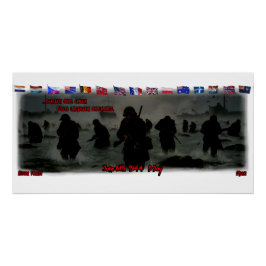 Pôster June 6th, 1944 Normandy Landing on a White