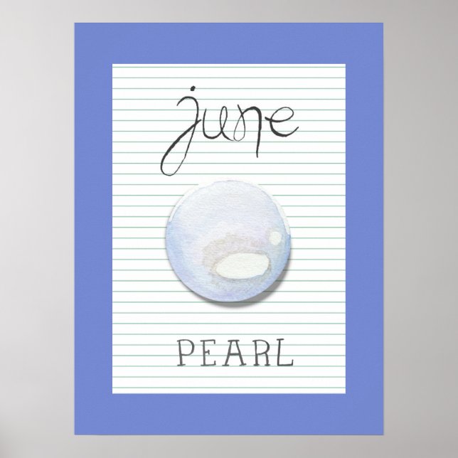 Poster June Birthstone Birthstone Stone Pearl Trabalho de (Frente)