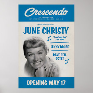 Poster June Christy - Dave Pell Octet - cartaz de jazz - 