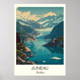 Poster Juneau Capital Glaciar Cidade Alasca