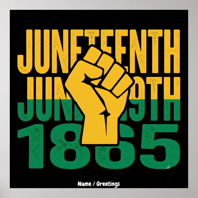 Poster Juneteenth 1865 19 de Junho Gráfico De Liberdade N (Frente)