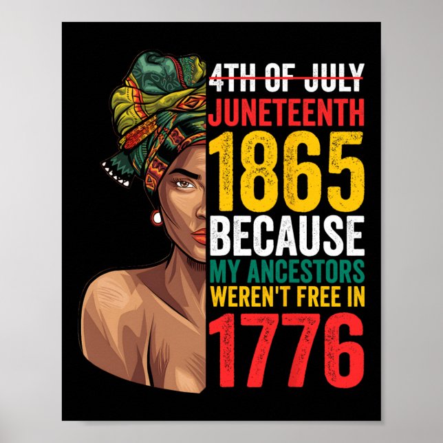 Poster Juneteenth 1865 Juneteenth Rainha Negra Juneteenth (Frente)