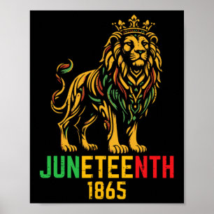 Poster Juneteenth 1865 Leão Preto Africano 19 de Junho Ho