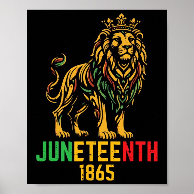 Poster Juneteenth 1865 Leão Preto Africano 19 de Junho Ho (Frente)
