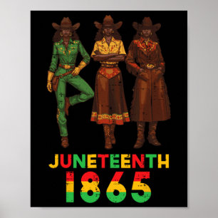 Poster Juneteenth 1865 Vaqueiras Negras Africanas 19 de J