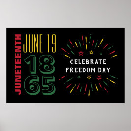 Poster Juneteenth 19 de Junho de 1865 História Negra Fogo