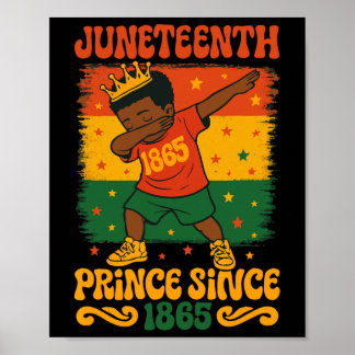 Poster Juneteenth Dabbing Groovy Africano Garoto Dab Desd