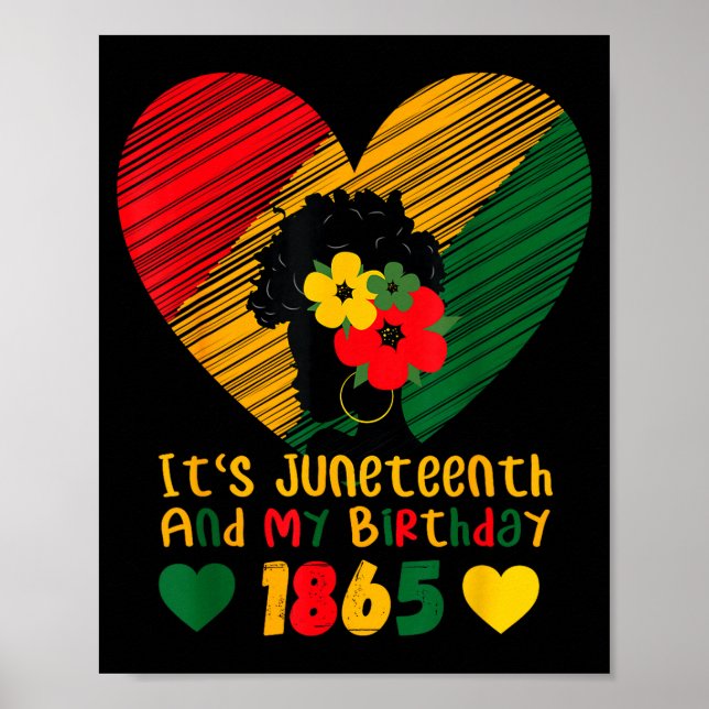 Poster Juneteenth e aniversário afro-americano negro 1865 (Frente)