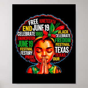Poster Juneteenth é dia da independência 4 de julho preto