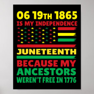 Poster Juneteenth É o Meu Dia da Independência Garota Pre