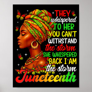 Poster Juneteenth eu sou a garota mulher afro orgulho neg