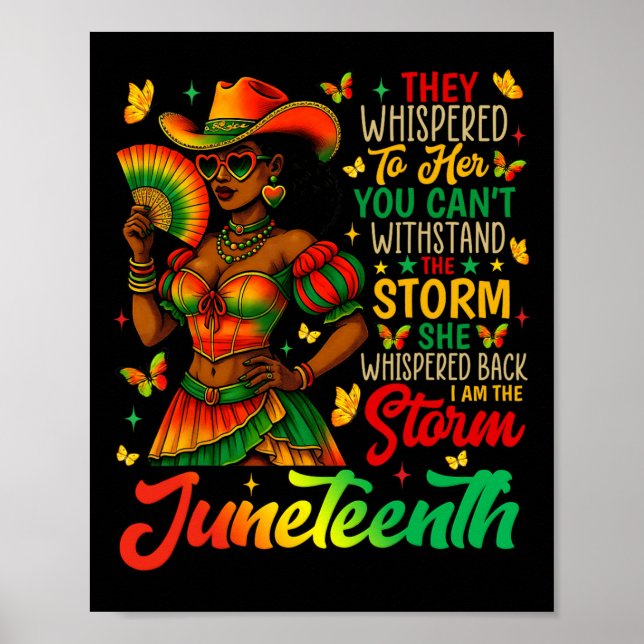 Poster Juneteenth Eu Sou A Tempestade Mulheres Negras Mês (Frente)