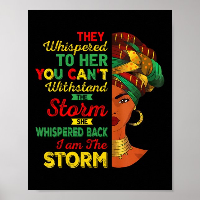 Poster Juneteenth Eu Sou A Tempestade Mulheres Negras Mês (Frente)