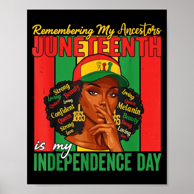 Poster Juneteenth Lembrando Meus Ancestrais Mulheres Negr (Frente)
