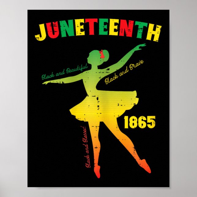 Poster Juneteenth Llerina Negra Linda Llet Meninas Crianç (Frente)