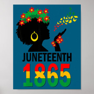 Poster Juneteenth mulheres meninas crianças bandeira 1865