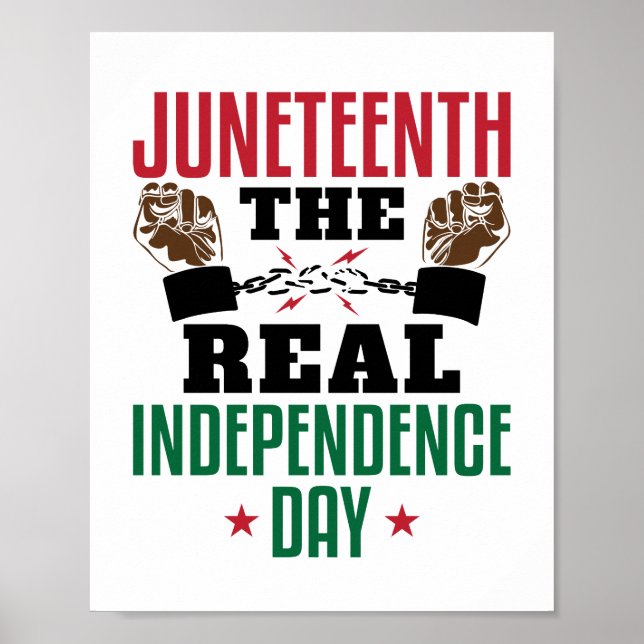 Poster Juneteenth O Verdadeiro Dia da Independência (Frente)