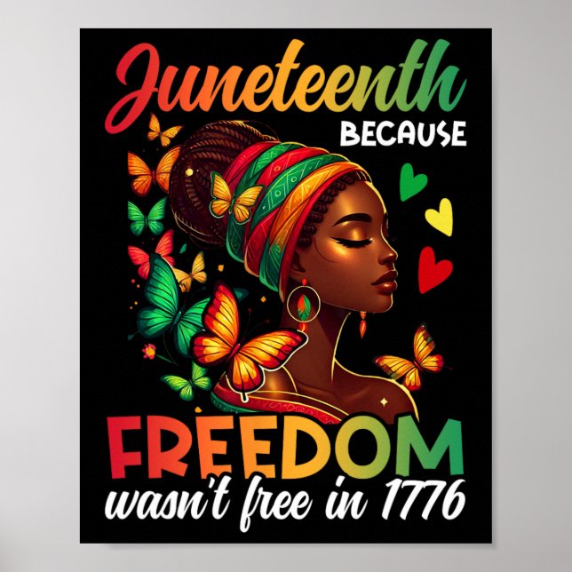 Poster Juneteenth Porque a Liberdade Não Era Grátis Em 17 (Frente)