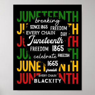 Poster Juneteenth quebrando cada corrente desde 1865 Pret
