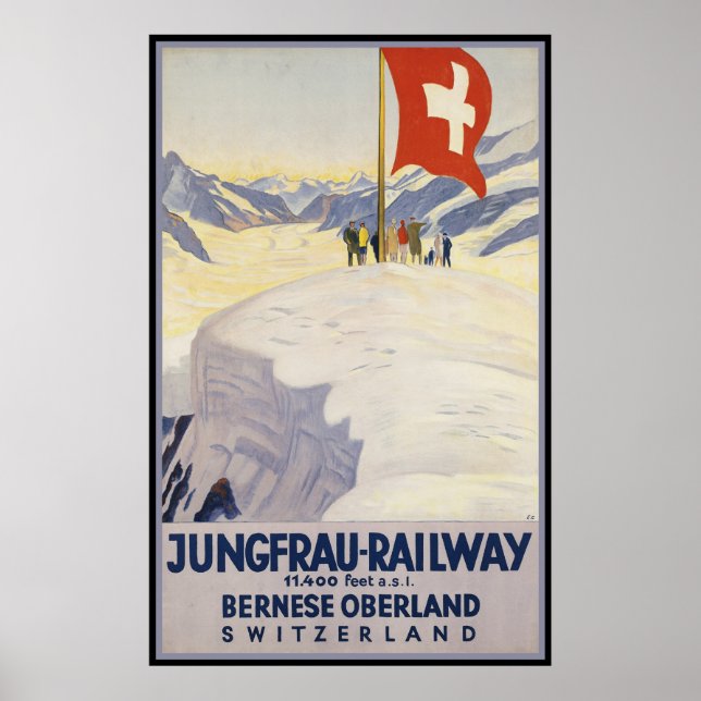 Poster Jungfrau — Linha férrea Bernese oberland (Frente)