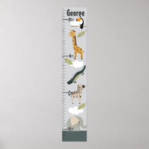 Poster Jungle Animal Growth Chart Don't change size!