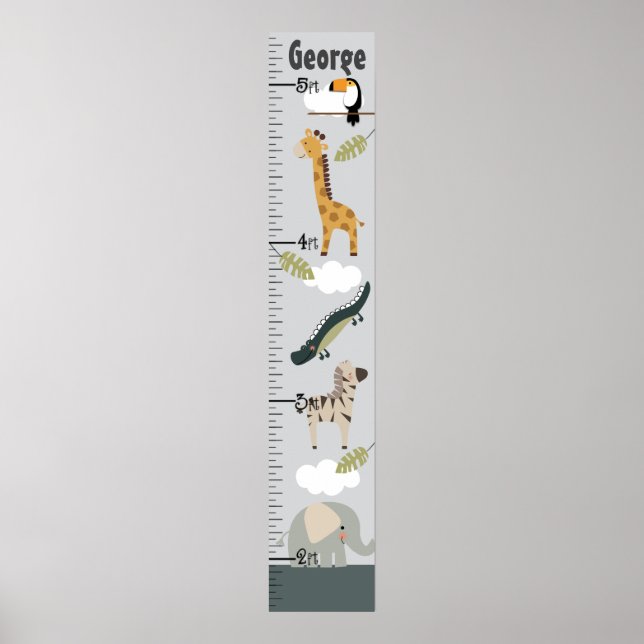 Poster Jungle Animal Growth Chart Don't change size! (Frente)