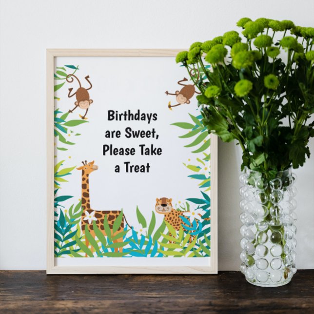 Poster Jungle Safari Birthday Party Sign (Criador carregado)