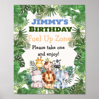 Poster Jungle Safari Combustível Na Zona Aniversário Post