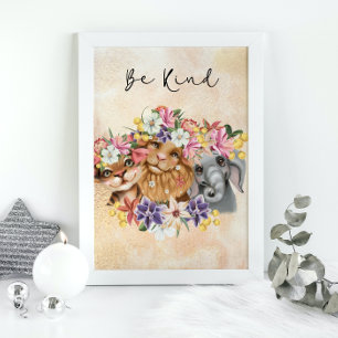 Poster Jungle Safari wildone chá de bebê aquarela  Dourad