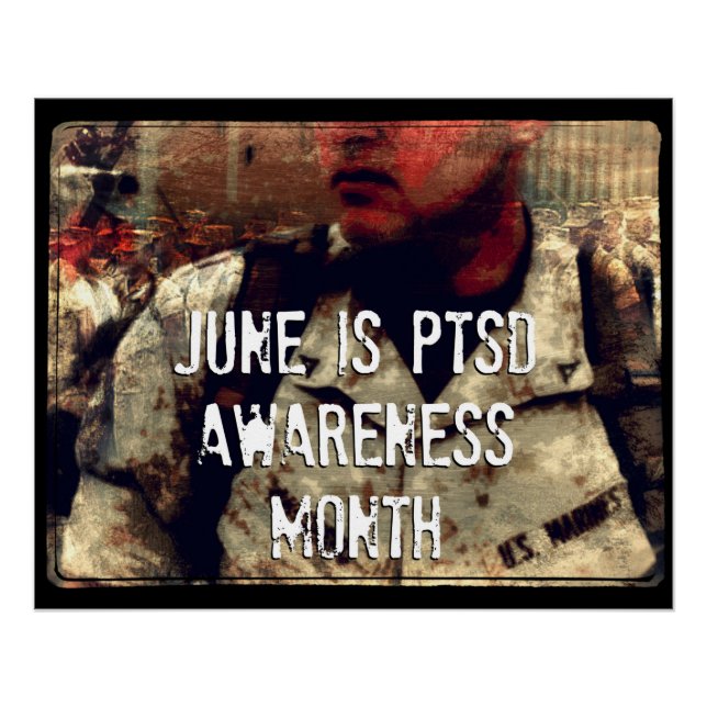 Pôster Junho é Poster de Consciência PTSD Mês (Frente)