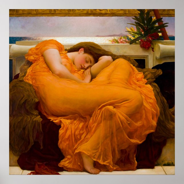 Poster Junho flamejante de Frederic Lord Leighton (Frente)