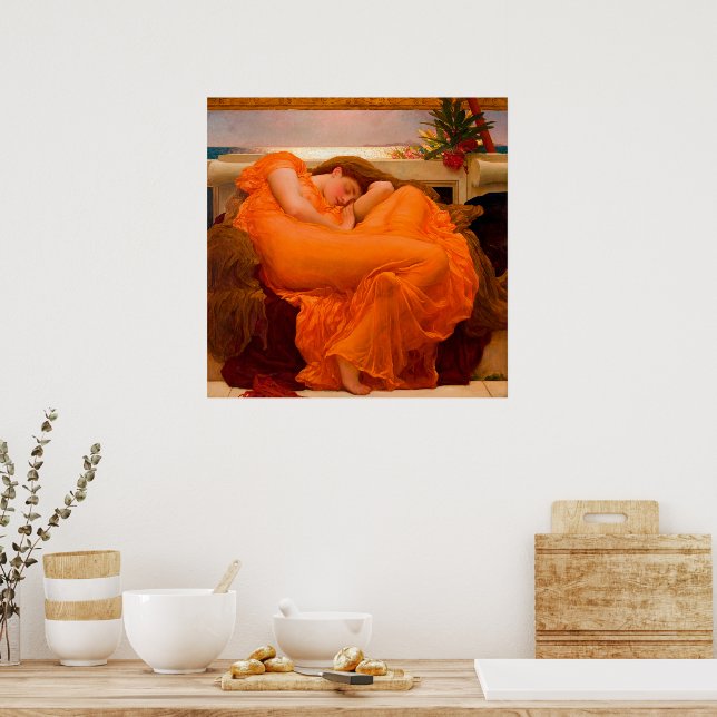 Poster Junho flamejante por Lord Frederic Leighton (Cozinha)