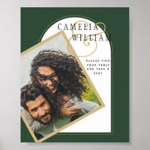 Poster JUNIPER GREEN DOURADO Convite de casamento FOTO