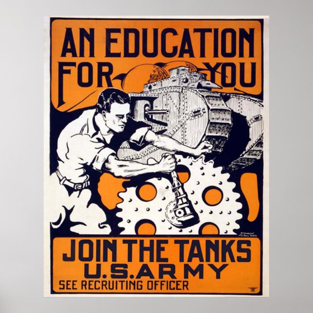Poster Junte-se aos Tanques - Exército dos EUA (Frente)