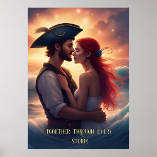 Poster Juntos Através De Cada Tempestade Pirata Romântica