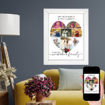 Poster Juntos, Colagem de Foto Personalizada 9 Com Forma<br><div class="desc">Crie o seu próprio poster personalizado com 9 das suas fotografias favoritas e o(s) seu(s) nome(s) de família. O modelo de foto é configurado para criar uma colagem de fotos na forma de um coração amoroso, exibindo suas fotos em uma mistura de formatos de retrato e paisagem. Carregue suas fotos...</div>