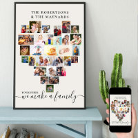 Juntos, Colagem Personalizada de Fotos do Coração 