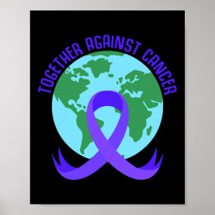 Poster Juntos Contra o Câncer Dizendo Para o Dia Mundial