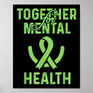 Poster Juntos Pela Saúde Mental Doença Cerebral Humana Aw