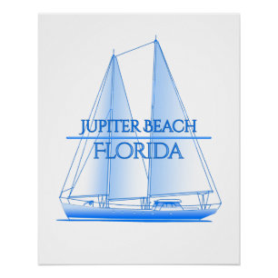 Pôster Jupiter Beach Coastal Saile Náutico