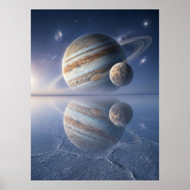 Poster Jupiter Reflection Space Art (Frente)