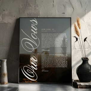 Poster Juramento de Casamento com Letra Moderna e Elegant