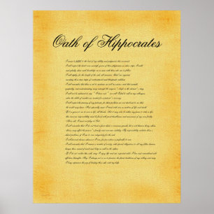 Poster Juramento de Hippocrates, olhar do pergaminho das