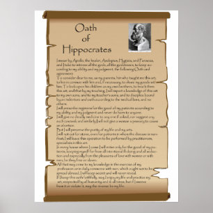 Pôster juramento do doutor de hippocrates