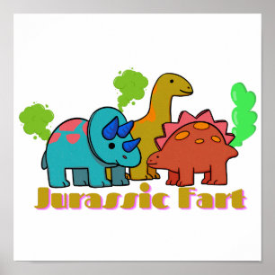 Poster Jurássico Fart Dinossaur