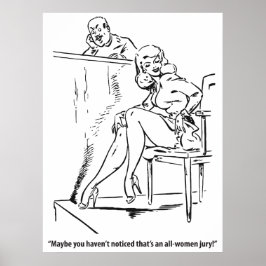 Poster Júri Só de Mulheres, Vintage Humorístico