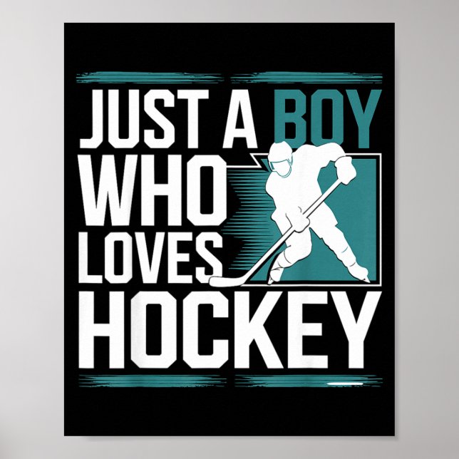 Poster Just A Boy Who Loves Hockey  (Frente)