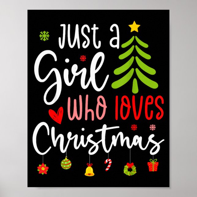 Poster Just A Girl Who Loves Christmas A Gift For Xmas Wo (Frente)
