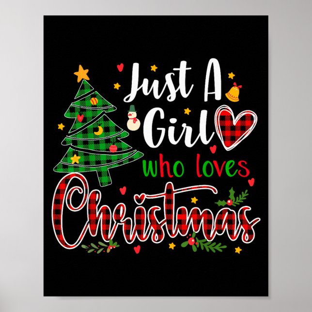 Poster Just A Girl Who Loves Christmas Funny Xmas Pajama  (Frente)